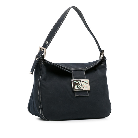 Pre-Loved Fendi Canvas FF Marble Double Flap Shoulder Bag - Picture 2 of 12